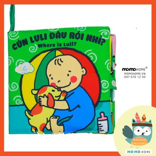 Sách vải Lalal baby kích thích đa giác quan cho bé Luli đâu rồi?- Where is Luli?, kích thước 18x18cm, 12 trang
