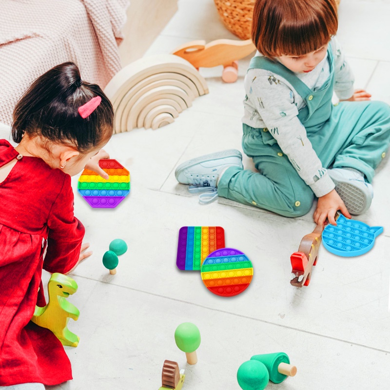 Đồ chơi ấn bong bóng HdoorLink giảm căng thẳng màu sắc cầu vồng xinh xắn