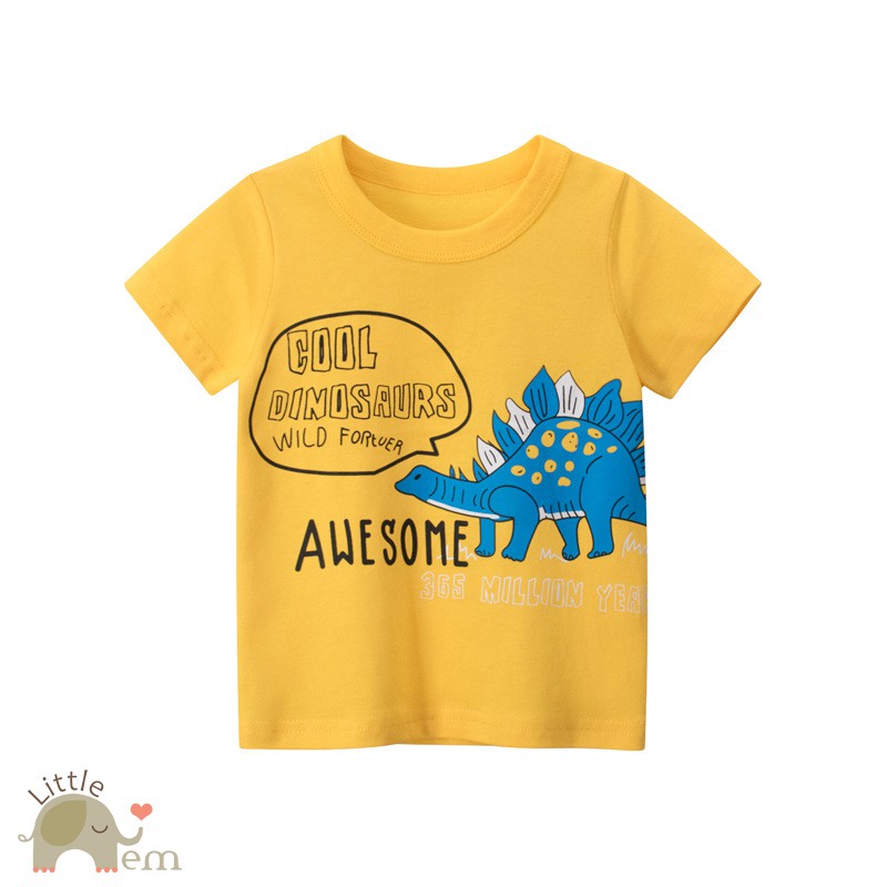 Áo bé trai cotton cộc tay _ Dino color