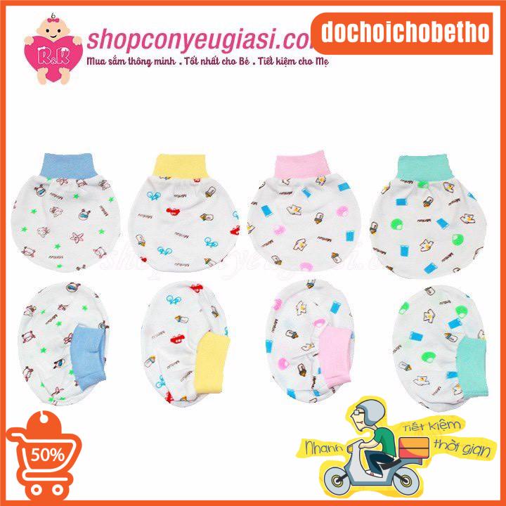 Bao tay chân Minh Triều Mintuu mẫu cổ tròn, set bao tay chân cô bo không hằn không ngứa cho trẻ sơ sinh