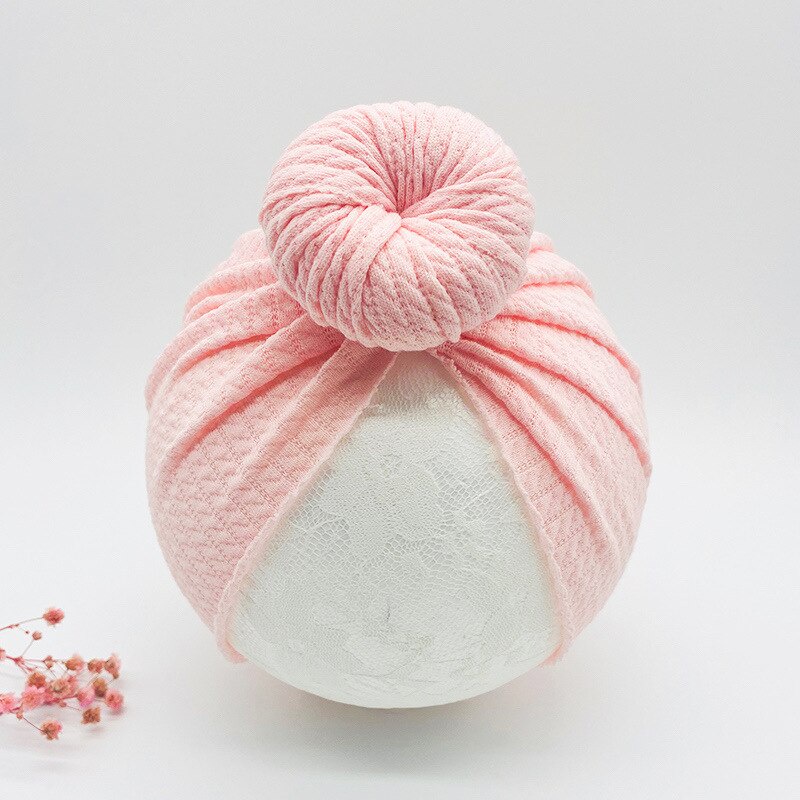 Mũ Beanie Mềm Co Giãn Thắt Nút Cho Bé Gái