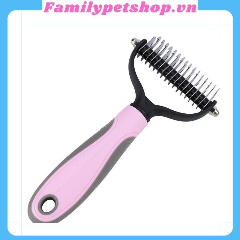 Lược gỡ rối lông cho chó mèo thú cưng-dụng cụ chải lông cho chó mèo hai mặt-familypetshop.vn