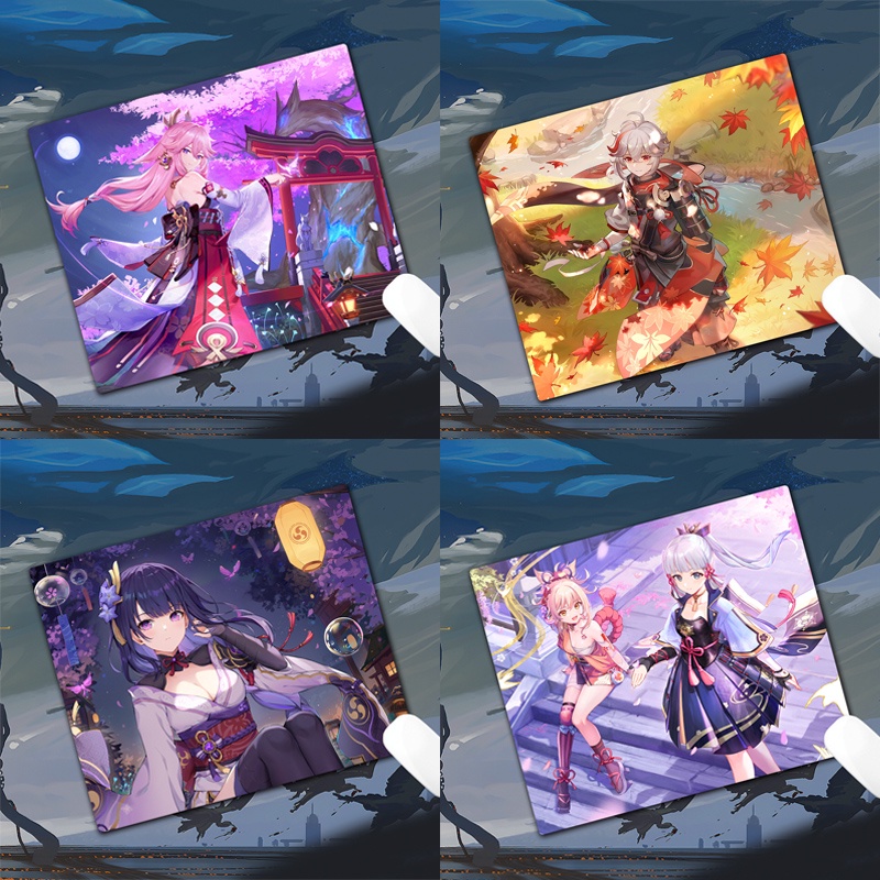 Raiden Shogun shadow Genshin Impact Small Keqing Mouse Pad Kamisato Ayaka New Kazuha Game Eula Overlock Yae Miko Full Figure Zhongli Student Ganyu Custom Hutao Personality Sangonomiya Kokomi Cushion Yae Miko Computer Xiao Office Shenhe Maple Paimon