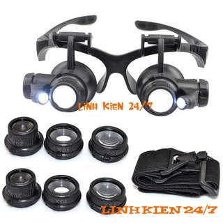 Kính Lúp Đeo Mắt Có Đèn Phóng To Vật 10X 15X 20X 25X