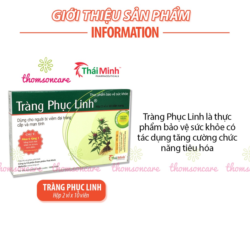 Tràng Phục Linh xanh - Mua 6 tặng 1 bằng tem tích điểm, hỗ trợ giảm rối loạn tiêu hóa, tốt cho đại tràng