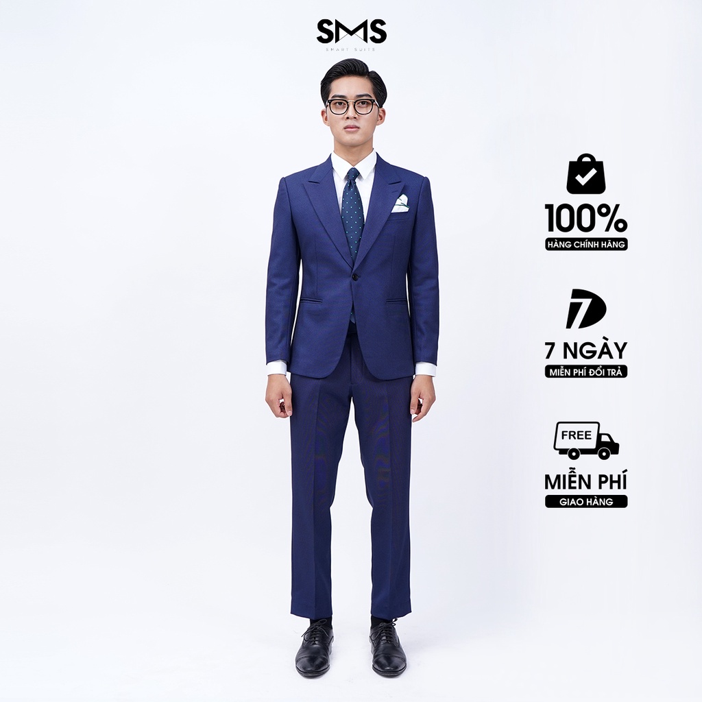 Vest nam xanh navy vân chấm, suits sartorial, chuẩn form Smart Suits