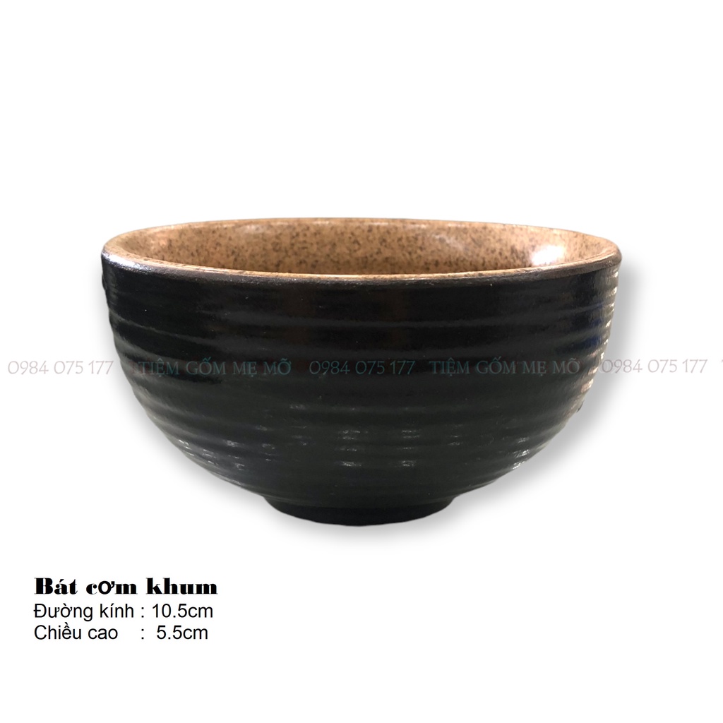 Tô chén Bát cơm men gốm giả vuốt gốm sứ Bát Tràng phong cách Nhật Bản