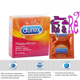 Bao Cao Su CÓ GÂN GAI Durex PleasuareMax hộp 3 cái