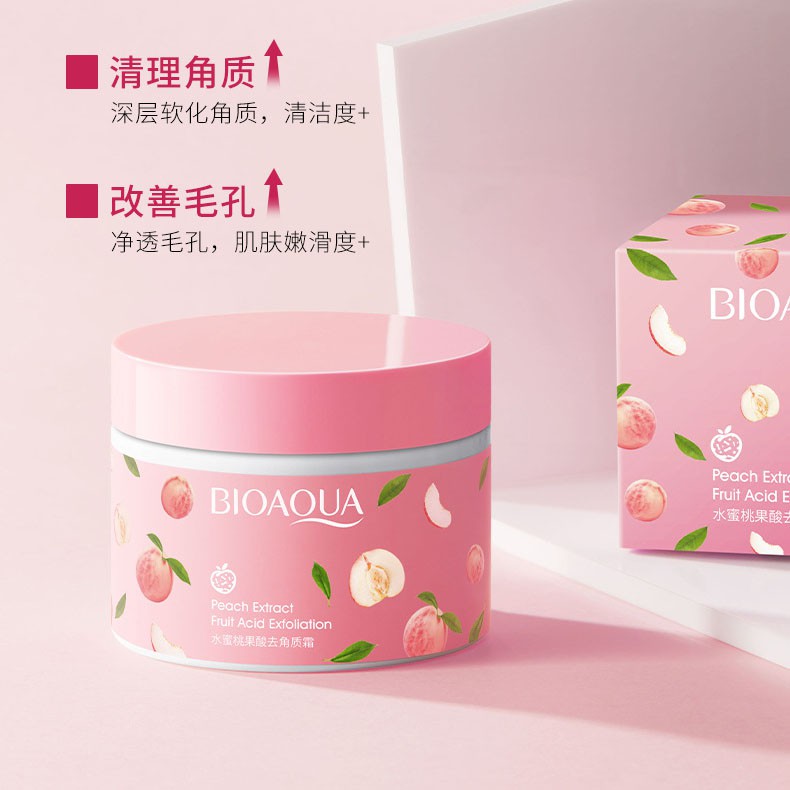 [140g] Gel Tẩy Tế Bào Chết Bioaqua Trái Đào Tươi Giúp Mịn Giữ Ẩm Cho Da