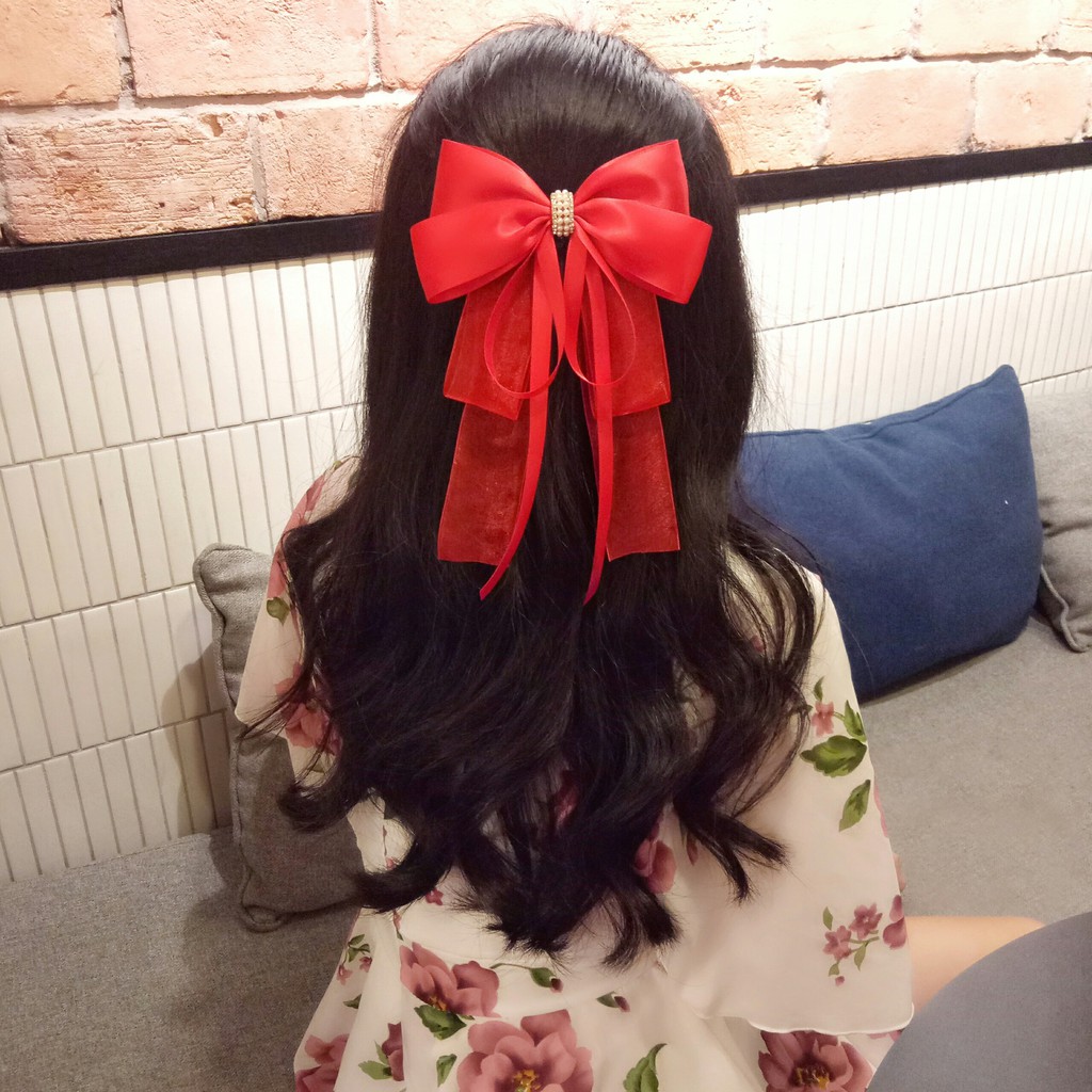 Kẹp tóc nơ 🎀 Kẹp tóc nơ tiểu thư xinh xắn cho nữ
