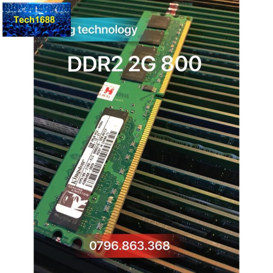 ram kingston 2g ddr2 bus 800 pc dùng cho máy tính bàn - 2G DDR2 800 KINGSTON