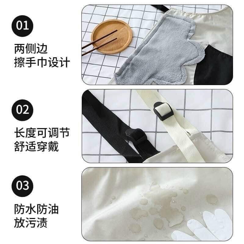 Tạp dề hoa cúc có túi đựng và lau tay phong cách Hàn Quốc Tạp Dề Pha Chế Dùng Cho Cả Nam Nữ