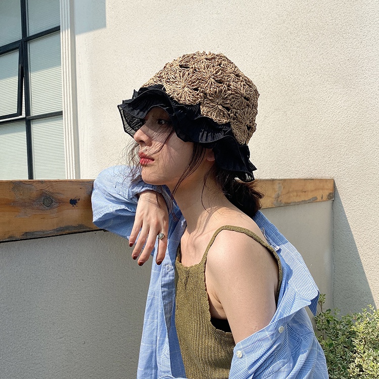 Nón Vành Rộng Phối Ren Phong Cách Nhật Bản Thời Trang Cho Nữ