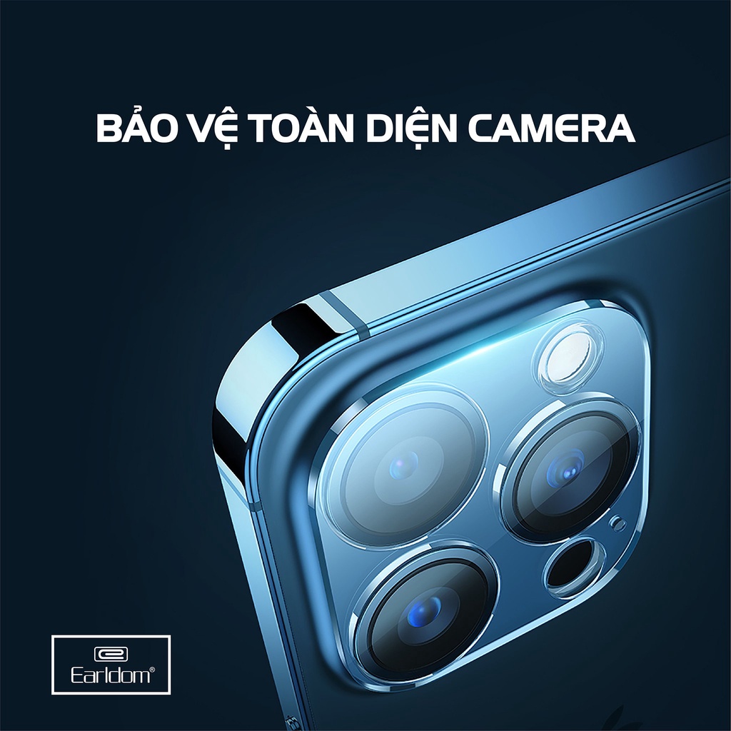 Kính Cường Lực Bảo Vệ Camera Earldom Cho IPhone 11 Pro, 11 Promax, 12 Pro, 12 Promax, 13 Pro, 13 Promax, Chính Hãng