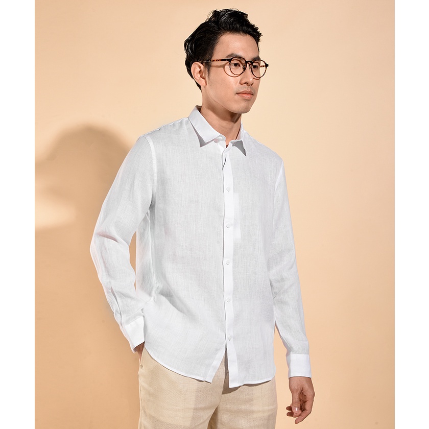 Áo Sơ Mi Nam Linen Tay Dài Trơn Form Regular - Routine 10S20SHL003