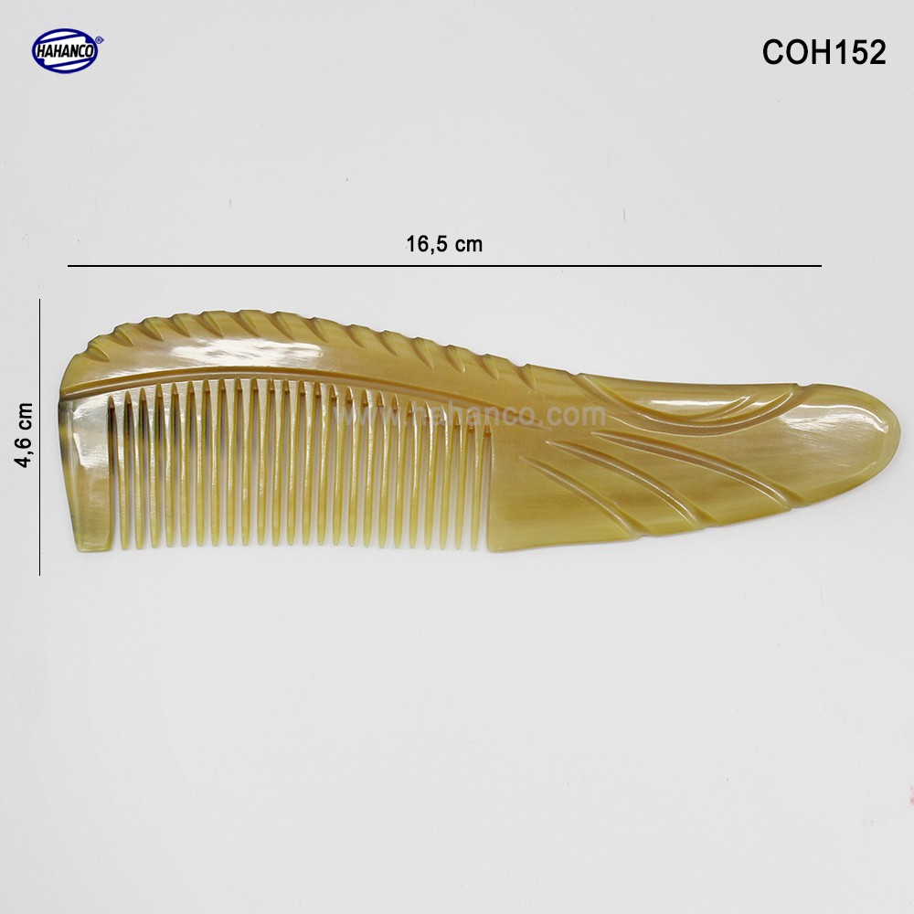 Lược sừng xuất Nhật - COH152 (Size: M - 16,5cm) Lược đuôi thon nhỏ gọn - Horn Comb of HAHANCO - Chăm sóc tóc