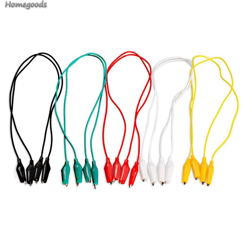 Home-10pcs Colorful Crocodile Clips Cable Double-ended Jumper Test Leads Wire-Goods