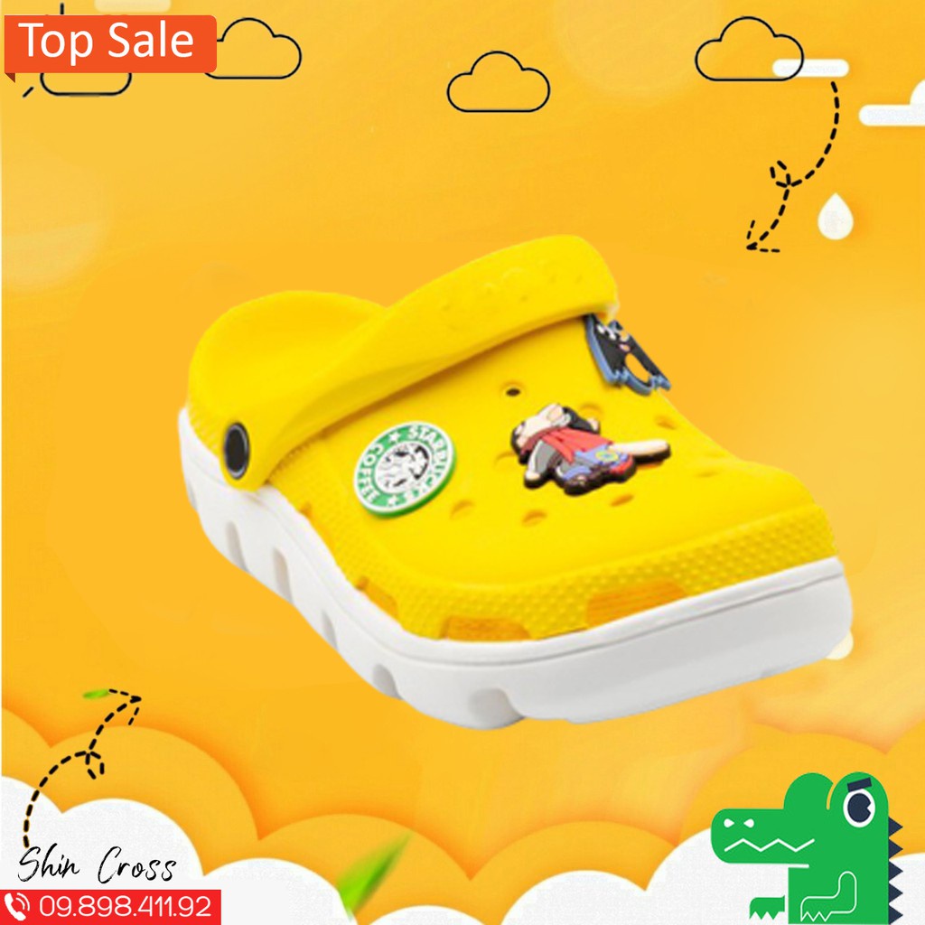 dép Cross DUET VANG có size cho bé tặng thêm 6-12 jibitz