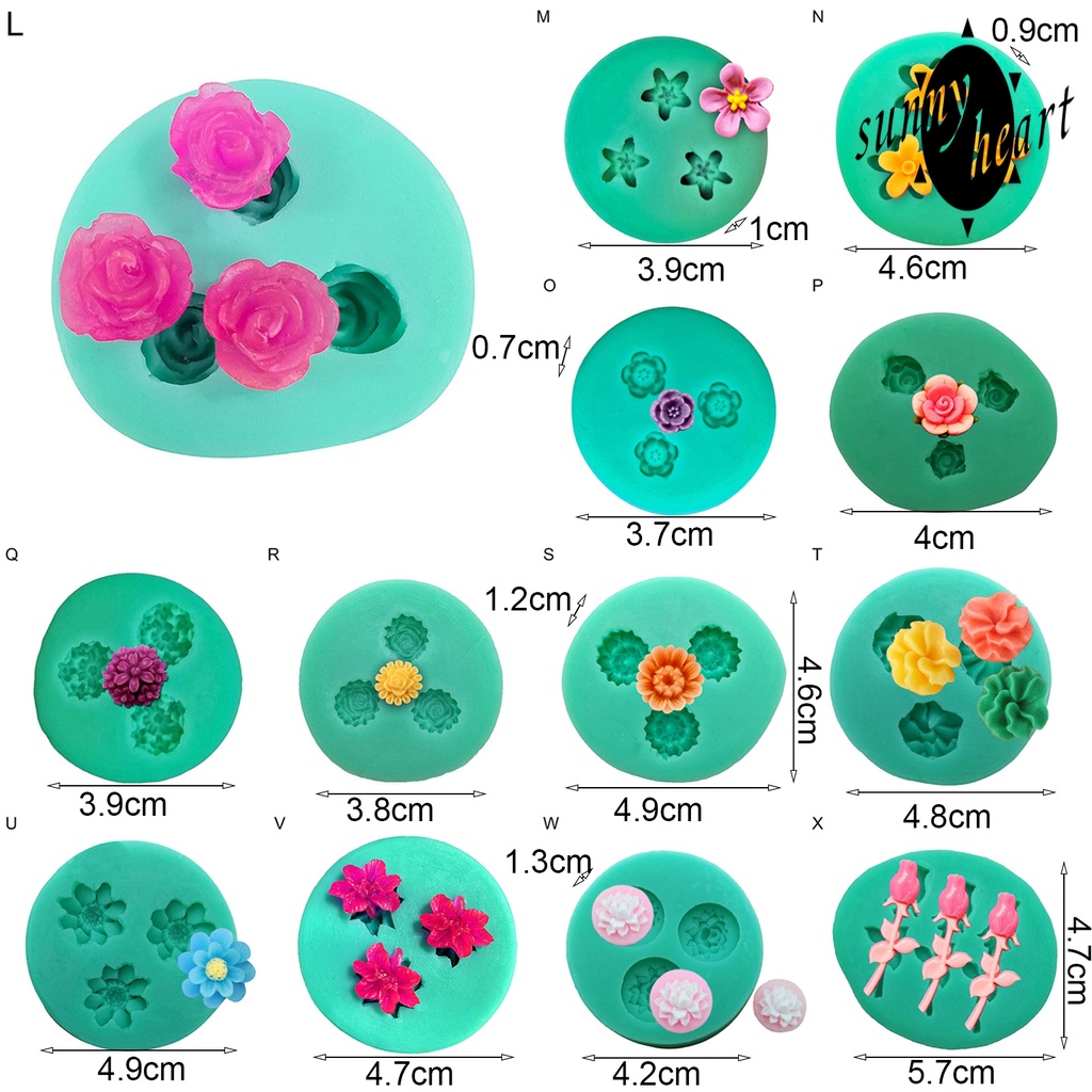 Khuôn Silicone Tạo Hình Làm Bánh Kẹo Hình Trái Tim 3D