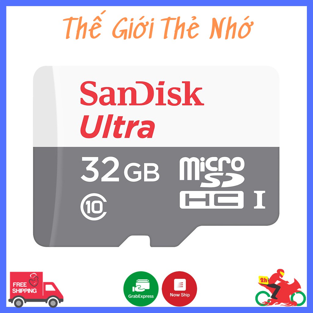 Thẻ nhớ Sandisk Ultra 32GB upto 80MB/s - Thẻ Sandisk chuyên dụng cho Camera tốc độ cao | BH 5 Năm