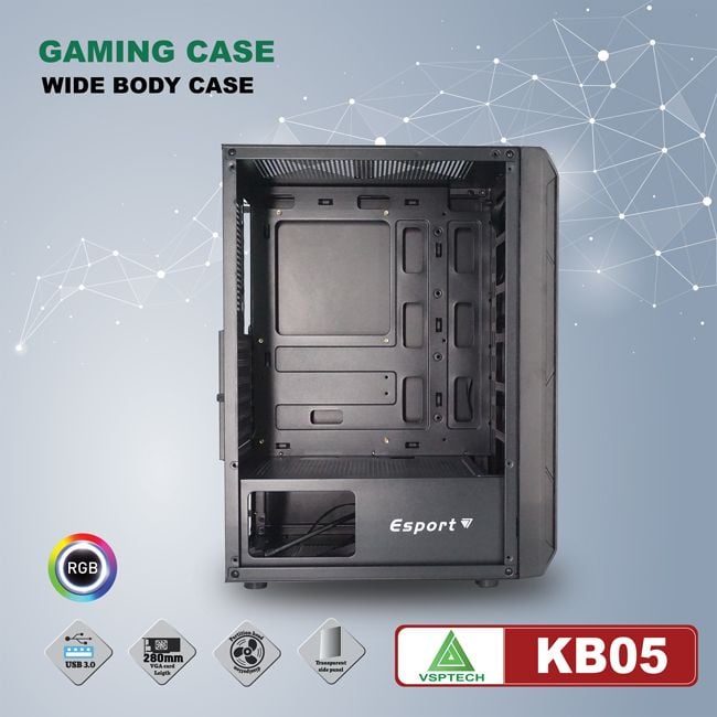 Thùng máy tính Case VSP CA KB05 1 mặt kính cường lực KHÔNG KÈM FAN