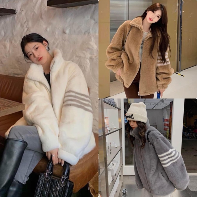 Áo Khoác Lông Cừu Thom 4 Vạch Tay BIGOMALL