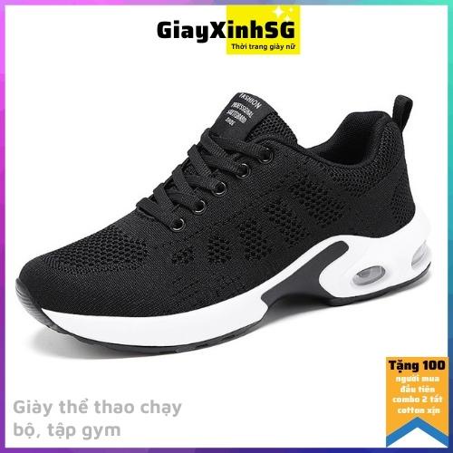 Giày chạy bộ, tập gym nữ, loại đẹp phong cách hàn quốc, tặng kèm vớ cotton co giãn cực sịn