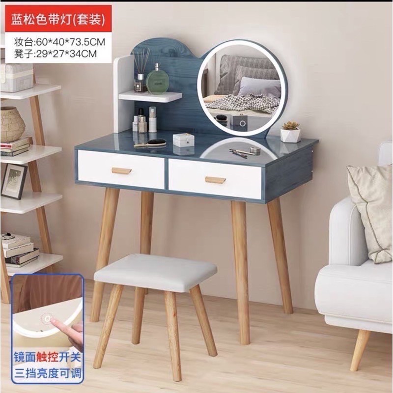 Bàn trang điểm thiết kế kiểu phong cách hiện đại  có đèn LED tặng kèm ghế