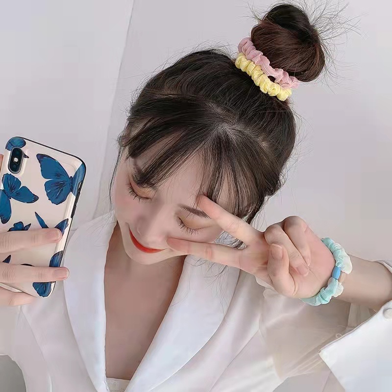 Dây Buộc Tóc Cao Su Màu Kẹo Đơn Giản Thời Trang Hàn Quốc Cho Nữ