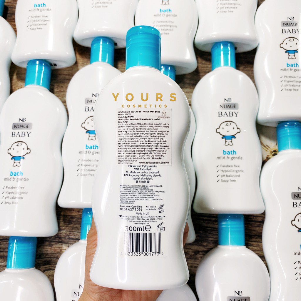 [Đại Lý Chính Thức] Sữa Tắm Cho Bé Nuage Baby Không Gây Kích Ứng 300m - Xuất Xứ Anh Quốc - Kiểm Nghiệm An Toàn Bộ Y Tế