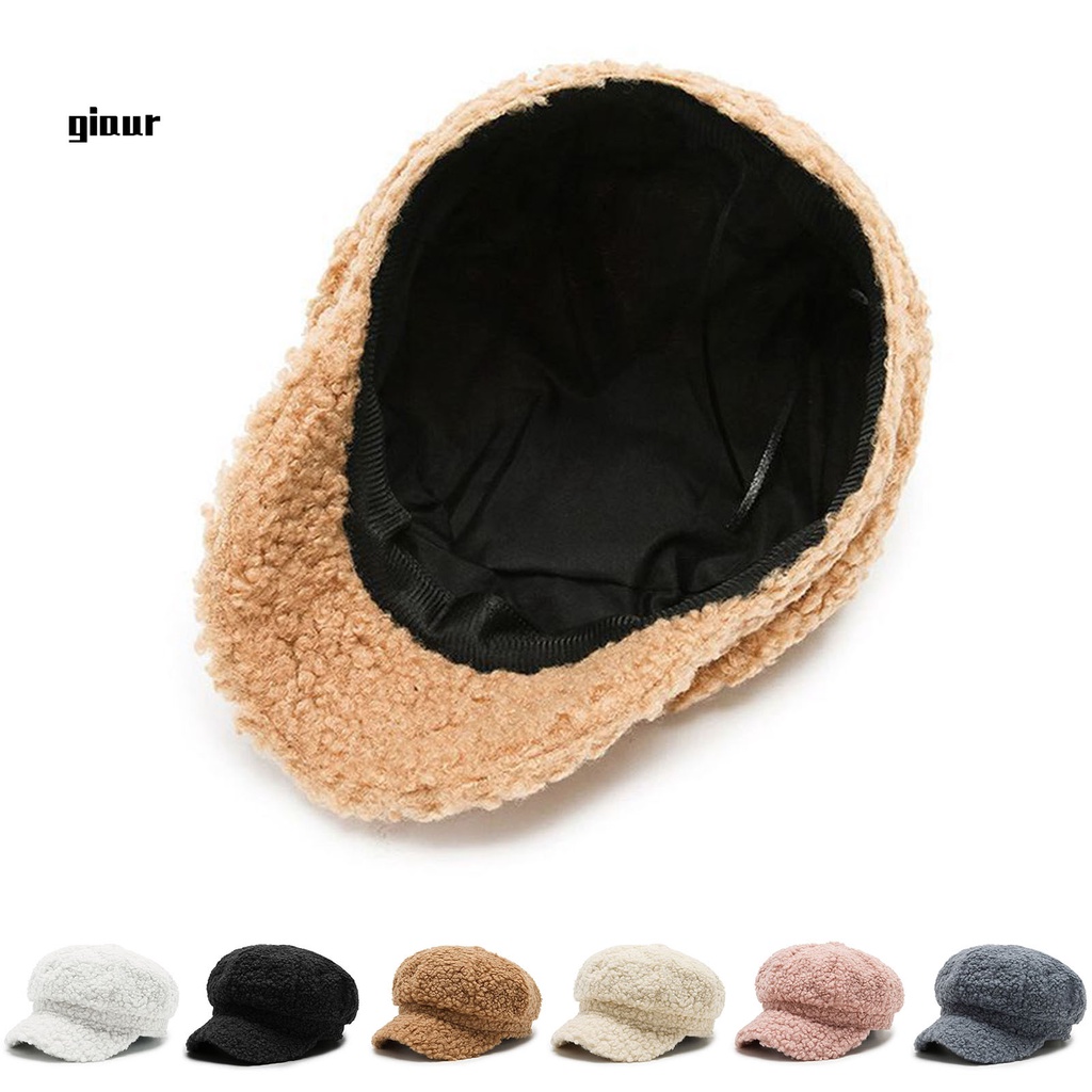 Mũ lưỡi trai vải cashmere chống mòn thời trang cho nữ