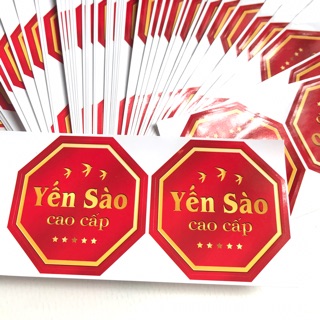 Combo 10 TEM DECAL DÁN HỦ KIM CƯƠNG YẾN SÀO CAO CẤP 5.5CM