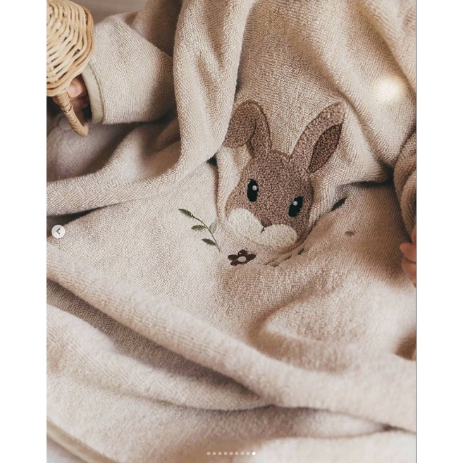 Khăn Choàng Tắm Có Mũ Vải Cotton Thấm Hút Tốt Dành Cho Bé