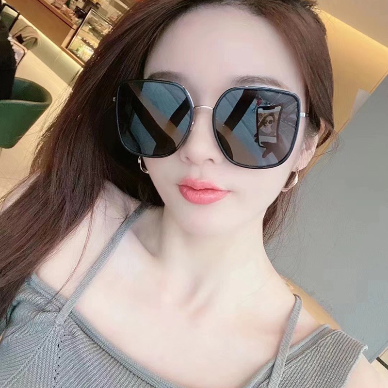 Kính Mát Tròng Vuông Gọng Kim Loại Chống Tia UV400 Phong Cách Hàn Quốc Thời Trang