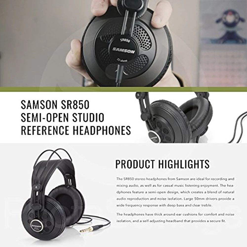 SAMSON SR850 - Tai Nghe Kiểm Âm Chụp Tai