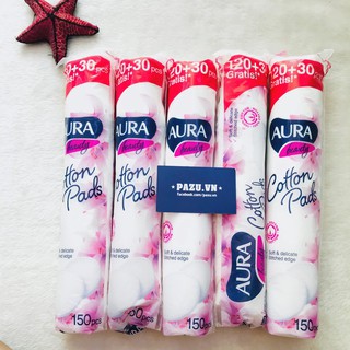 Combo Bông tẩy trang cotton Aura gói 150 miếng
