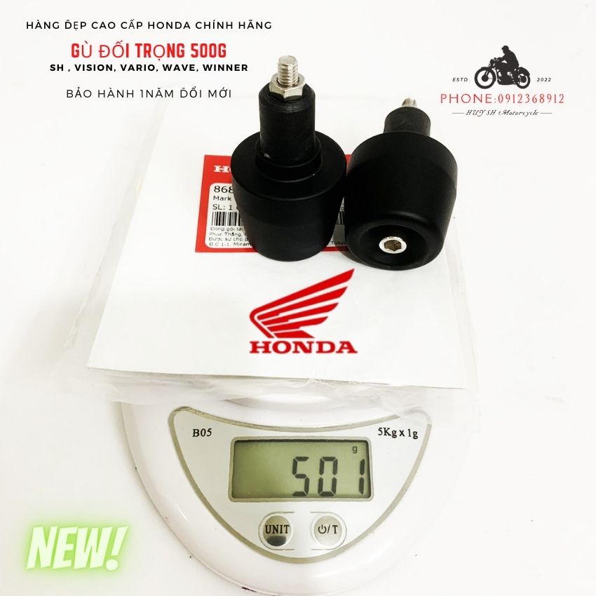 Gù Chống Rung Đen Nhám Chính Hãng Honda Nặng 500g Gắn SH, Winner X, AB,Vision,Varioe