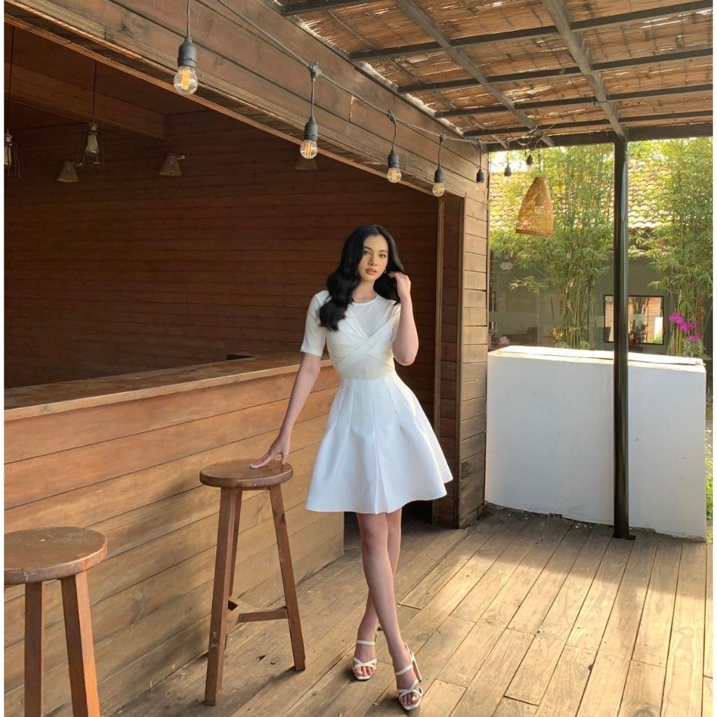 Đầm Xếp Ply Ngực Tùng Xoè Nữ AT MODA DE LITA