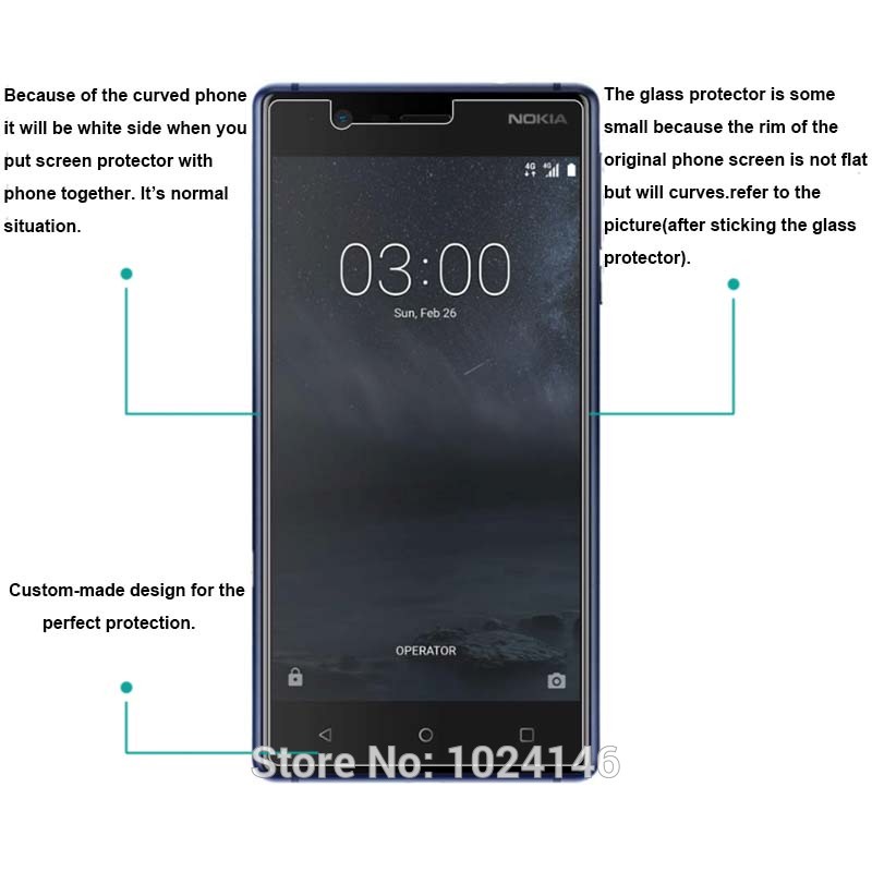 [Ảnh Thật] Kính CL Nokia 3- Cường Lực 2.5D Không FULL, 9H-0.26mm