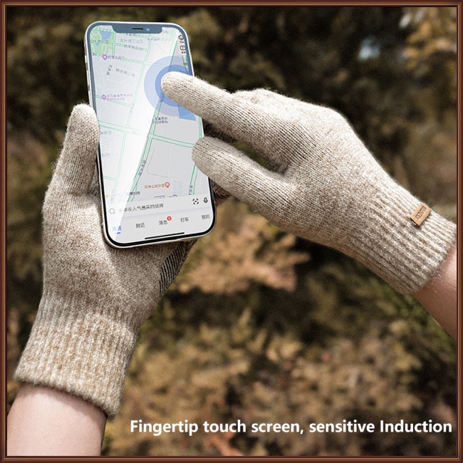 1 Đôi Găng Tay Chạy Bộ Vải Dệt Kim Dày Giữ Ấm Chống Trượt Thời Trang Mùa Đông Dành Cho Nam Dz118