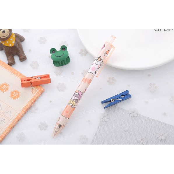 Bút Gel Bấm Bé Gái Mực Đen 0,5mm Dễ Thương H198