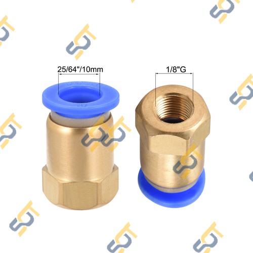 Ren Trong Nối Nhanh Một Đầu Cắm Ống Nhựa Pu Khí Nén Chất Lỏng Phun Sương Hơi Nước - Bằng Đồng - PCF 1 Chạm