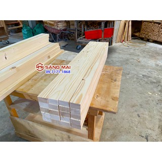 Thanh gỗ thông 3cm x 5cm x dài 120cm + láng mịn 4 mặt