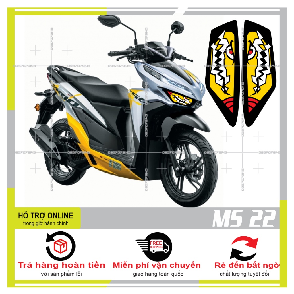TEM DÁN ĐÈN SƯƠNG MÙ XE VARIO 2020 (DECAL TRONG SUỐT) MS 22 - SHINDECAL2