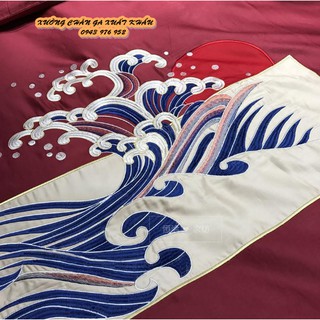 set chăn ga gối lụa ai cập hạc đỏ