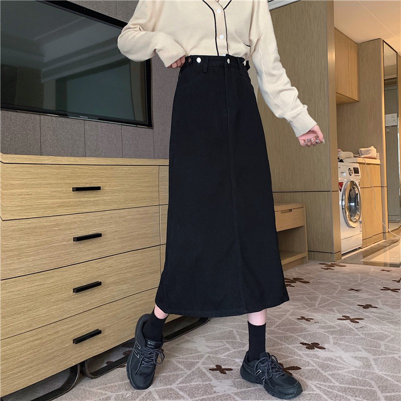 [SẴN] Chân váy jean dài Midi Ulzzang Quảng Châu VJD9 | BigBuy360 - bigbuy360.vn