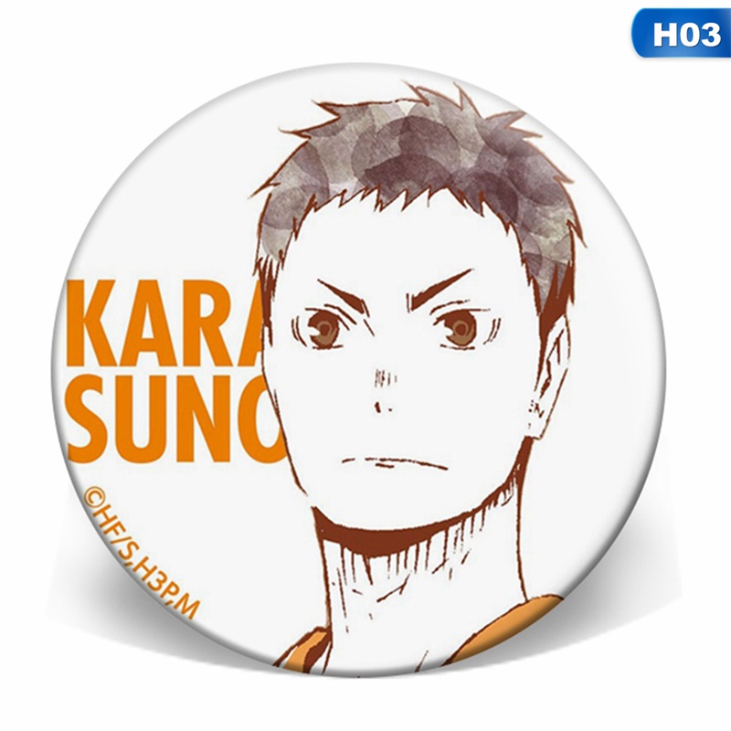 1 huy hiệu tròn họa tiết hoạt hình Haikyuu