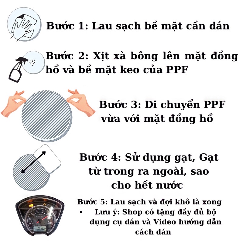 PPF Vario Click 2018- 2023 .Miếng Dán bảo vệ mặt đồng xe