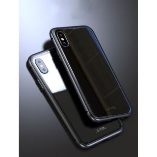 Ốp lưng cường lực glass case iphone x viền nhôm