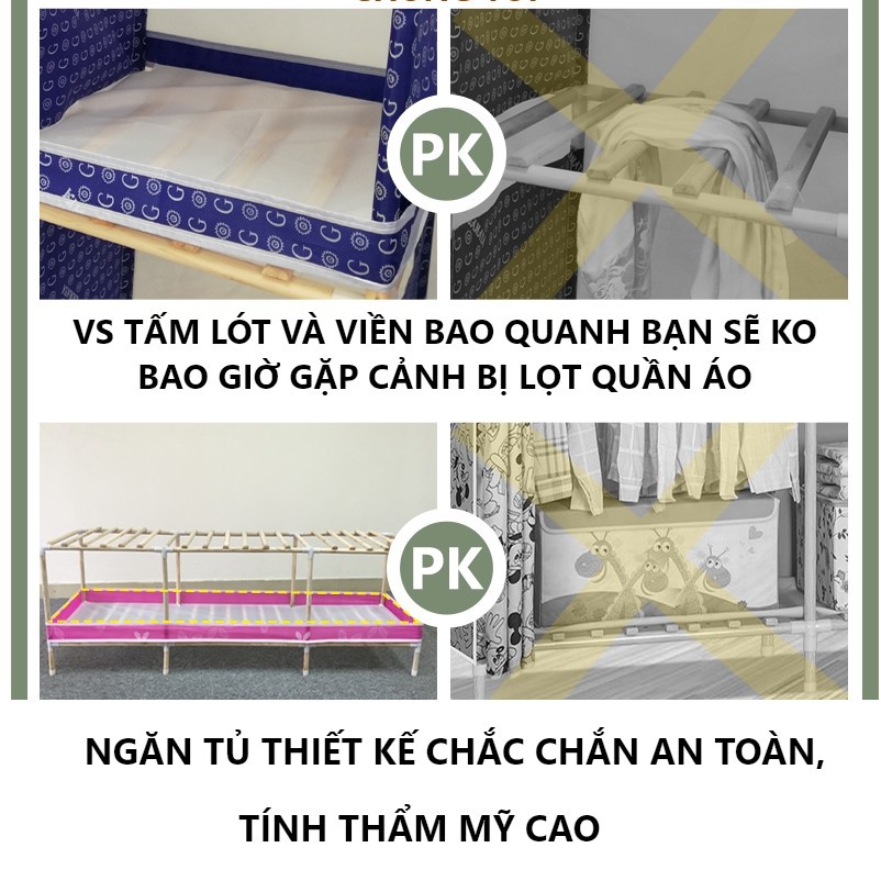 [Mã LIFEXANH03 giảm 10% đơn 500K] Tủ Vải Khung gỗ 4 ngăn cao cấp Bảo Hành 12 Tháng